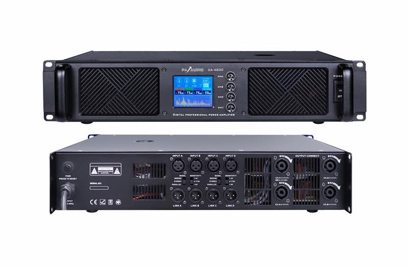 Cục đẩy công suất PA Audio DA-4800 tích hợp nhiều tính năng hiện đại